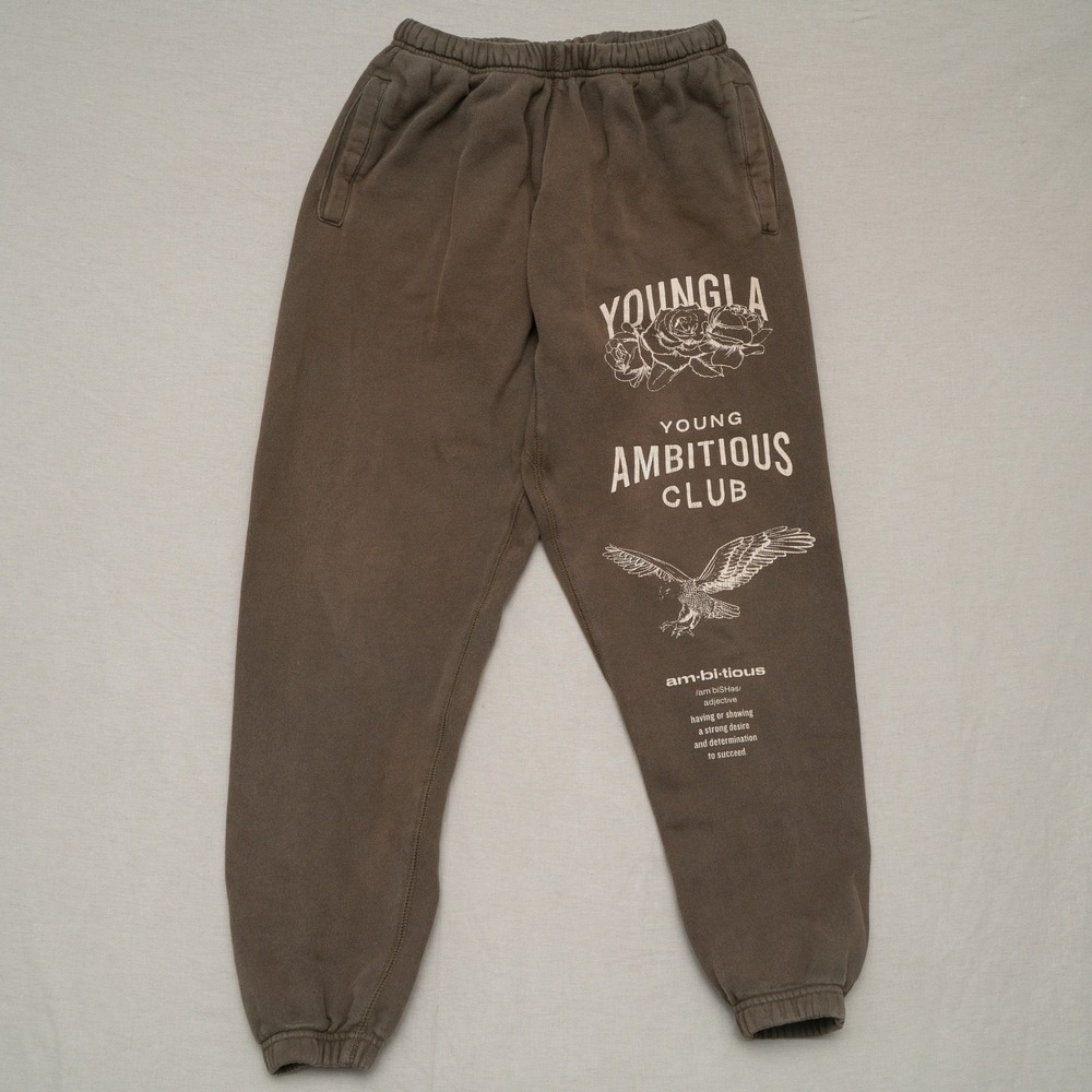 YoungLA Sweatpants Small Brown Immortal Young Ambitious Club Joggers